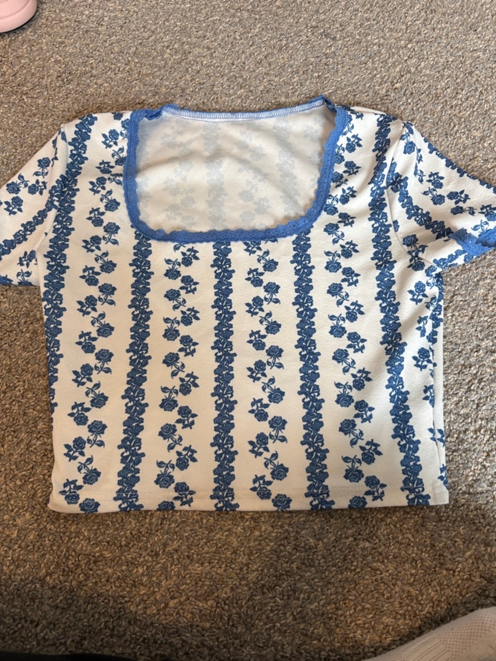 Floral square neck shirt